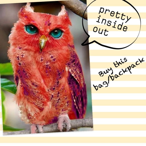 Who Me? Red 🦉 Owl Backpack Bag - Picture 2 of 5